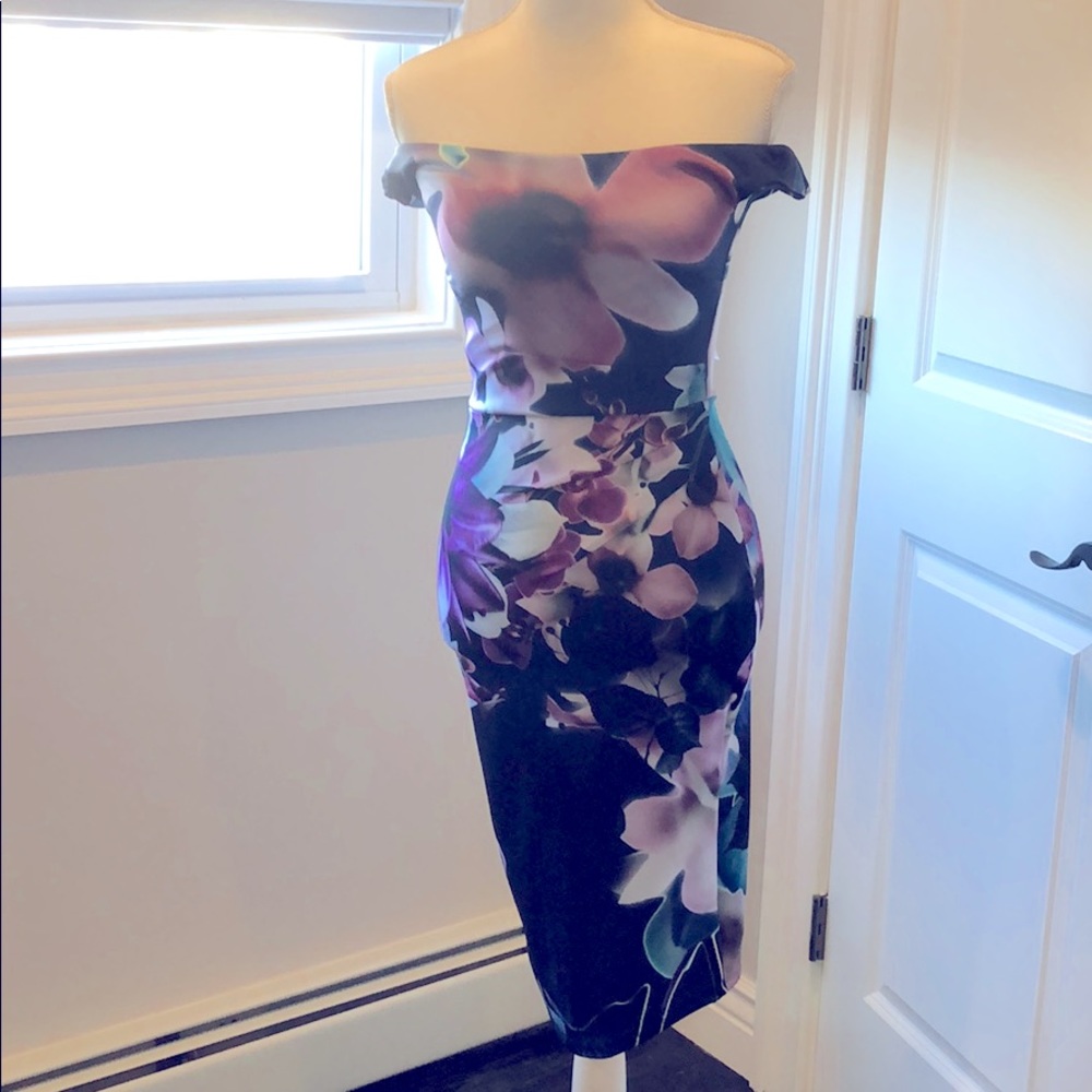 Blue Floral MIDI Dress